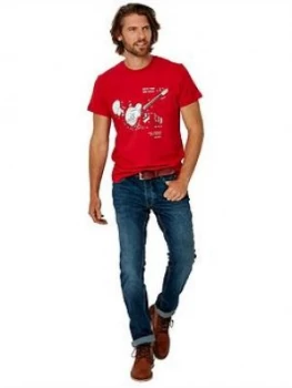 Image of Joe Browns Guitar Manual T-Shirt - Red, Size S, Men