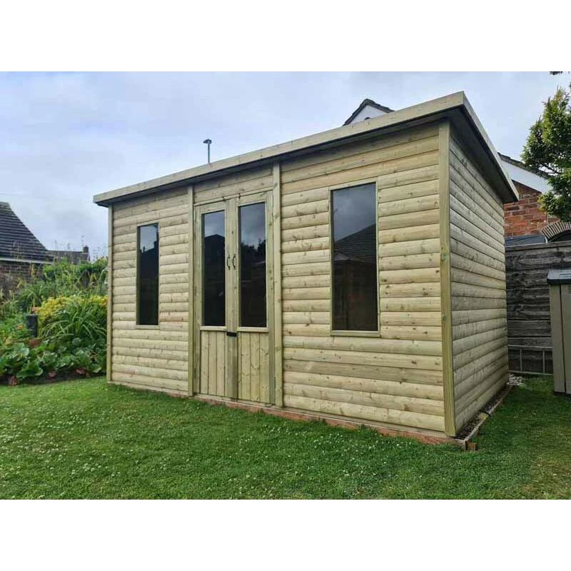 Image of Churnet Valley Garden Furniture Ltd 8 X 8 BAKEWELL SUMMERHOUSE - L243.8 x W243.8 x H243.8cm in Brown Brown Unisex