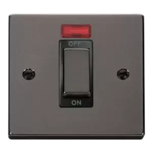Image of Click Scolmore Deco Ingot 1 Gang 45A 2 Pole Neon Switch - VPBN501BK