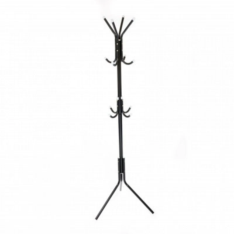 Image of Oypla 12 Hook Coat Umbrella Stand Hat Rack Heavy Duty All Metal Black