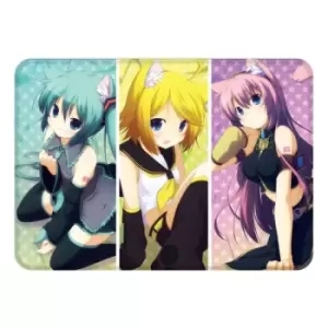 Image of Hatsune Miku Carpet Hatsune Miku, Kagamine Rin & Megurine Luka Neko Cosplay 45 x 60 cm
