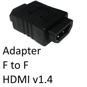 Image of HDMI 1.4 (F) to HDMI 1.4 (F) Black OEM Gender Changer Adapter