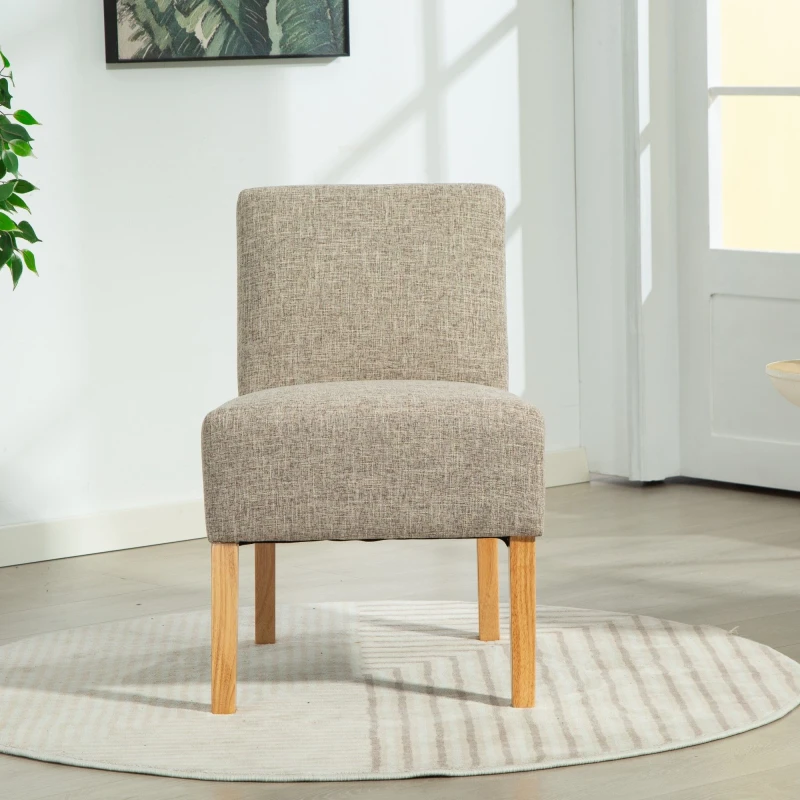 Image of Artemis Home Selina Fabric Armless Accent in Light Brown Light Brown Unisex