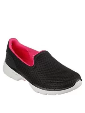 Image of Skechers Go Walk 6 Big Splash Plimsolls, Black, Size 4, Women