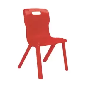 Image of Titan One Piece Classroom Chair 480x486x799mm Red (Pack of 10) KF838699