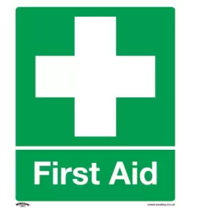 Image of Sealey Self Adhesive Vinyl First Aid Sign 250mm 300mm Standard