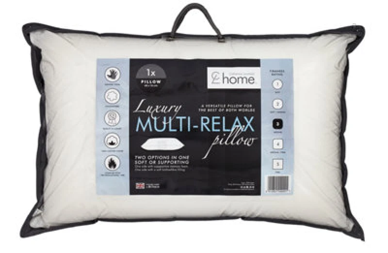 Image of Catherine Lansfield 'Luxury Multi Relax' Cotton Pillow White