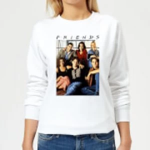 Image of Friends Vintage Character Shot Womens Sweatshirt - White - M