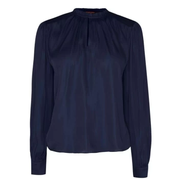 Image of Scotch and Soda Maison Ruffle Blouse - Navy 0002