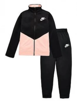 Image of Nike Girls Futura Tracksuit - Black/Pink, Size 8-10 Years, S