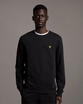 Image of lyle & scott 1874 Sweatshirt Men Black Cotone - Cotton