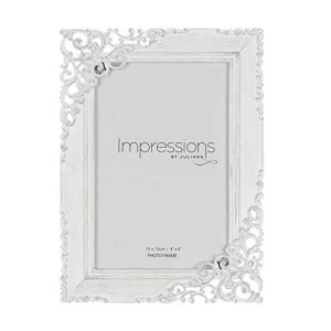 Image of 4" x 6" - Impressions Cream Distressed Photo Frame