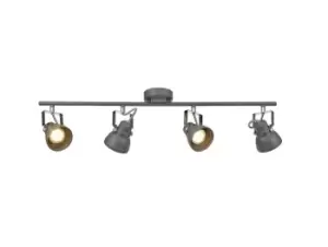 Image of Adjustable Bar Spotlight, 4 x GU10 (Max 10W LED), Matt Grey, Polished Chrome