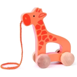 Image of Hape Giraffe Push and Pull Wooden Toddler Toy