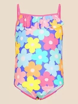 Image of Accessorize Girls Retro Floral Swimsuit - Multi, Size Age: 9-10 Years, Women