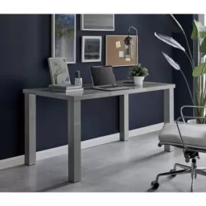 Image of Furniturebox UK - Pivero Grey High Gloss Home Office Writing Desk Large