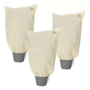Image of Gardebruk Winter Frost Protection Zipped Fleece Hood Bag For Potted Garden Plants Beige Different Sizes 1x0,8m 3er Set (de)
