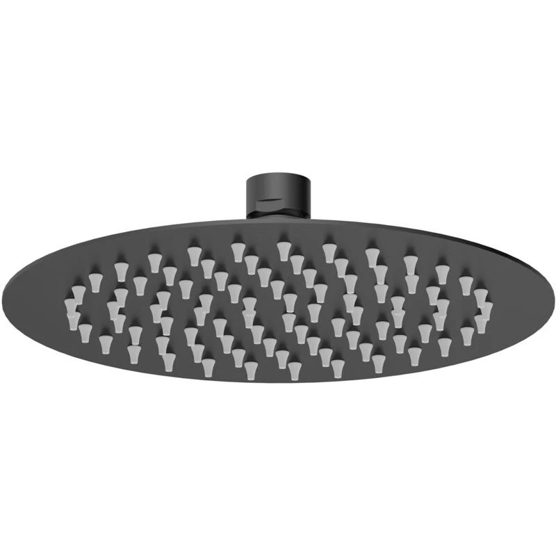 Image of NUIE Nuie - Arvan Round Fixed Shower Head 200mm x 200mm - Matt Black A4082