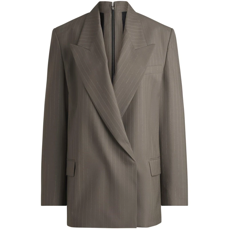 Image of Boss Womens Jafranci1 Structured Formal Jacket Open Grey female 8 (S)