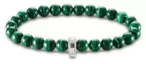 Image of Thomas Sabo X0284-475-6-L19 Charm Bracelets Green Beaded Jewellery