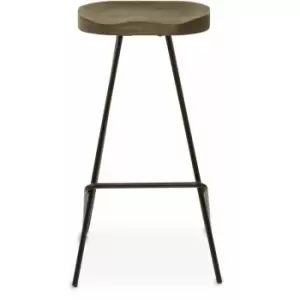 Image of Premier Housewares - District Elm Wood Bar Stool