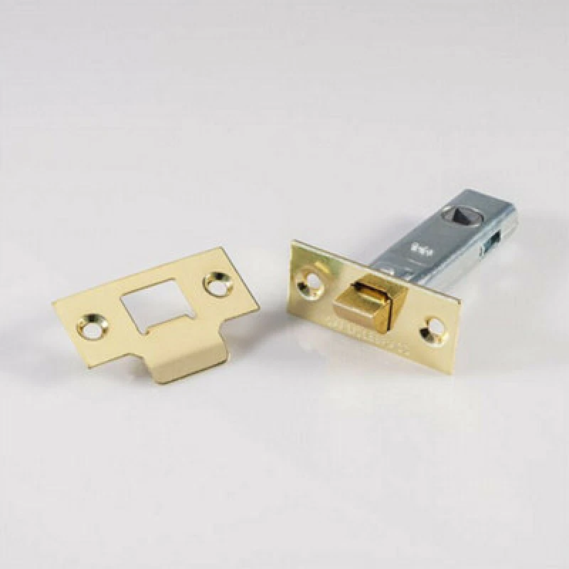Image of Loops 76mm Tubular Mortice Door Latch Plates & Fixings Included Electro Brassed Metallics unisex