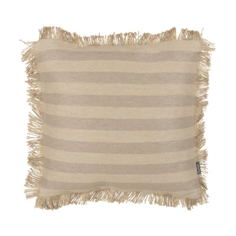 Image of Beliani Throw Cushion Cirsium Jute 45 X 45cm Beige Striped