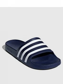 Image of adidas Adilette Aqua Slides - Navy/White, Size 12, Men