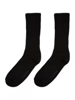 Image of Mens Calvin Klein Two pack rib boot sock Black
