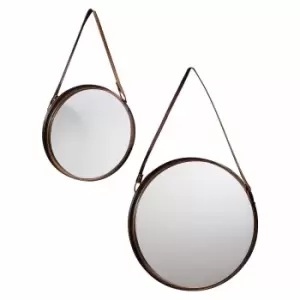 Image of Crossland Grove Regents Set Of 2 Scatter Mirrors Bronze - 400 & 300mm