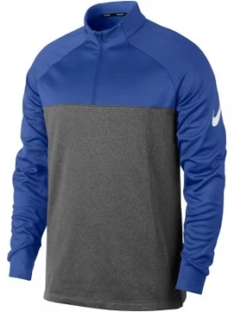 Image of Mens Nike Therma Block Half Zip Jumper Royal Blue