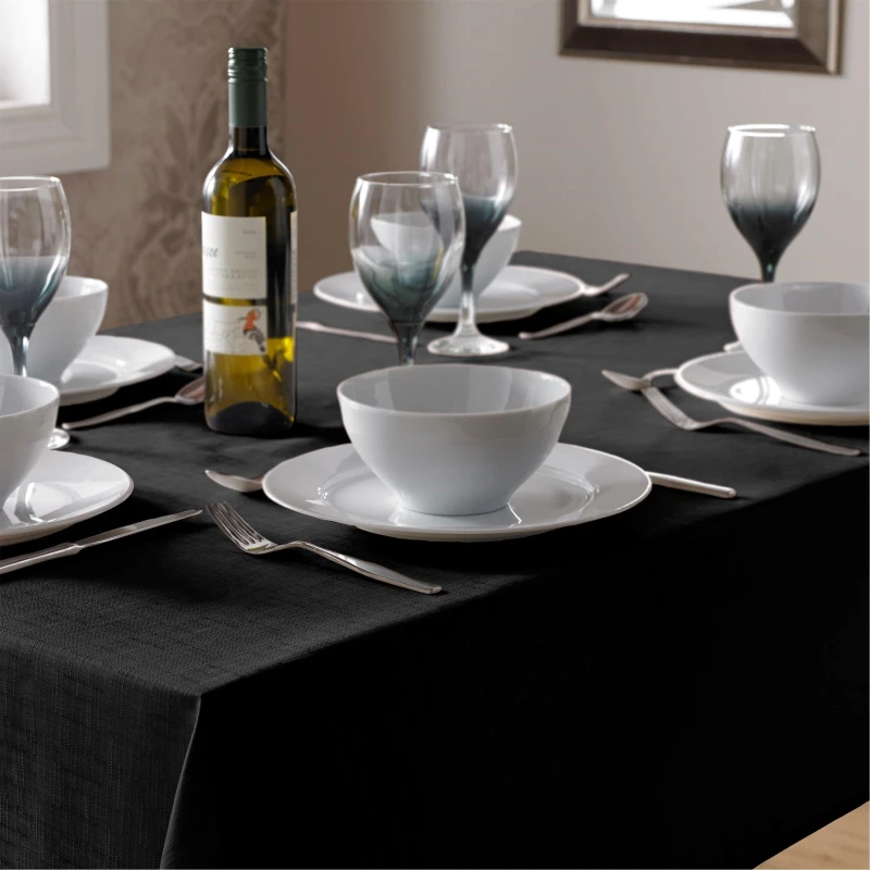 Image of Alan Symonds Select Tablecloth Linen Look 180cm Round Black unisex
