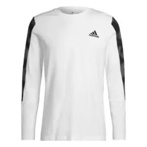 Image of adidas Essentials Camo Print Long-Sleeve Top Mens - White