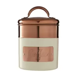Image of Coffee Canister in Cream/Copper