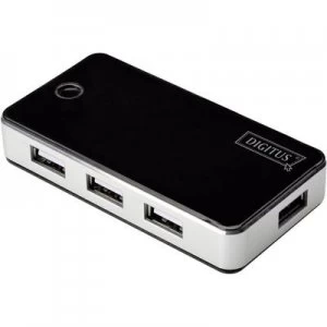 Image of Digitus DA-70222 7 ports USB 2.0 hub Black, Silver