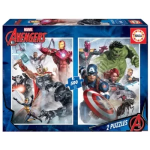 Image of Marvel Avengers 2-in-1 Jigsaw Puzzles (500 Pieces)