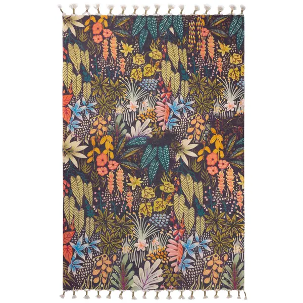 Image of Wylder Tropics Dell Tropical Cotton Indoor Rug Midnight