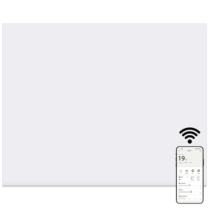 Image of MYLEK Electric Panel Heater WIFI App Controlled Slimline White IPX4 500W White Unisex