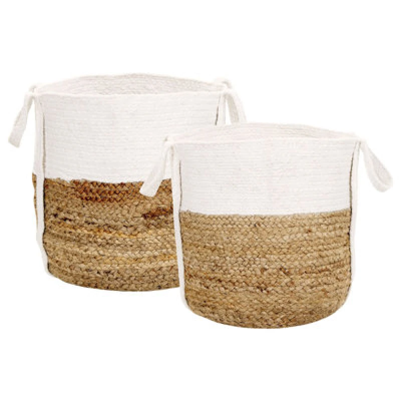 Image of Beliani Set Of 2 Baskets Bellpat Jute Natural