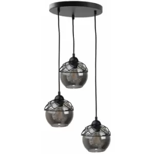 Image of Keter Mera Cluster Pendant Ceiling Light Black, 30cm, 3x E27