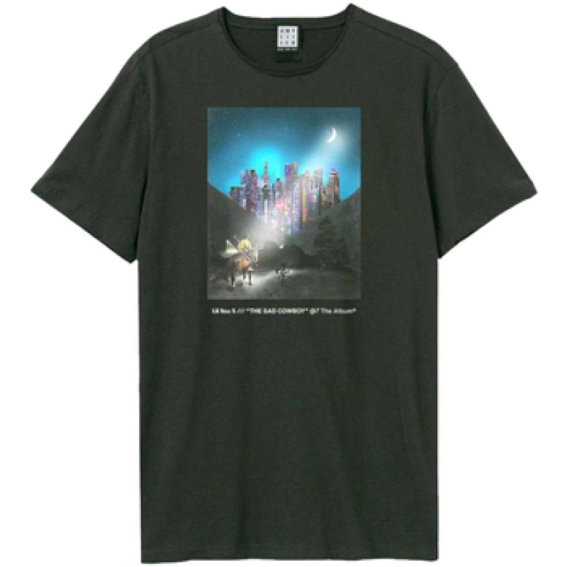 Image of Amplified Mens The Sad Cowboy Lil NAS X T-Shirt in Charcoal Size: XS Charcoal Male XS