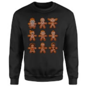 Image of Star Wars Gingerbread Characters Black Christmas Sweatshirt - S - Black