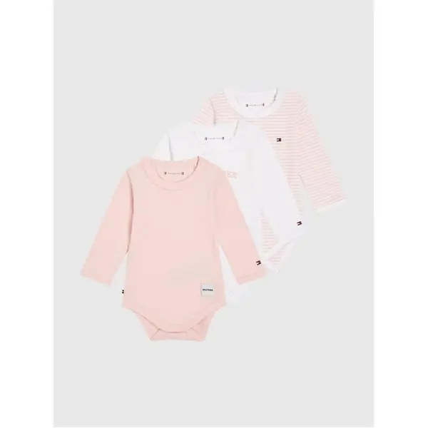 Image of Tommy Hilfiger Baby Body 3 Pack Giftbox - Pink 9 - 12 Months