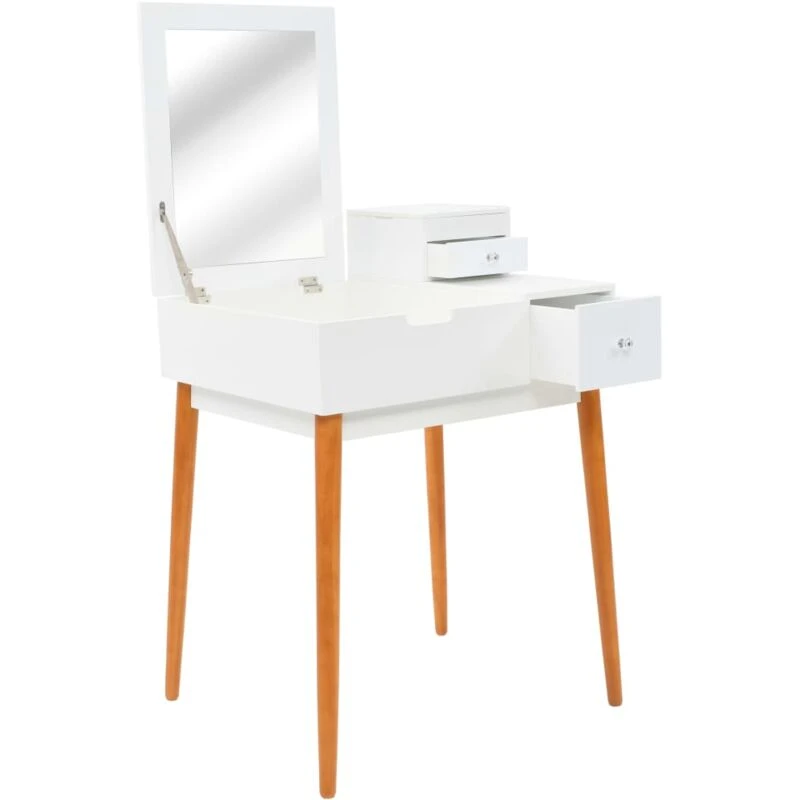 Image of vidaXL Dressing Table with Mirror MDF 60x50x86cm Makeup Vanity Desk Furniture