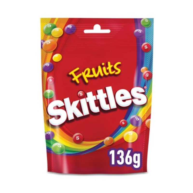 Image of Skittles Fruit Flavour Sweets Pouch 136g (15 Pack) 124843