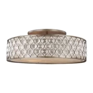 Image of Lucia 6 Light Flush Light, Burnished Silver
