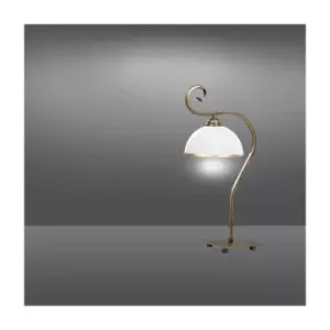 Image of Wivara Gold Table Lamp with White, Gold Glass Shades, 1x E27