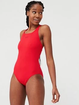 Image of Speedo Endurance+ Medalist Swimsuit - Red , Red, Size 42, Women