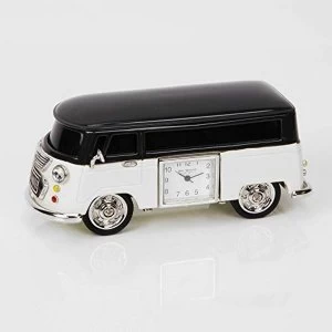 Image of Miniature Clock Camper Van - Black & Cream