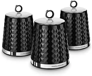 Image of Morphy Richards Dimensions Set Of Three Storage Canisters ; Black